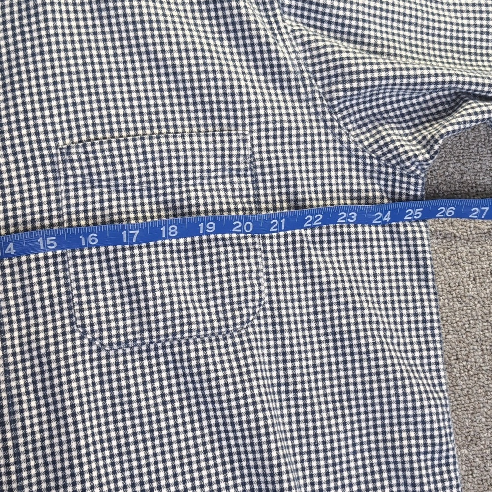 Vintage 90s L.L. Bean Northwoods Made in USA Gingham Shirt - XL in Blue/White - Picture 7 of 9